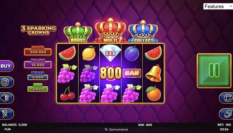 3 Sparking Crowns osnovna igra dobitak